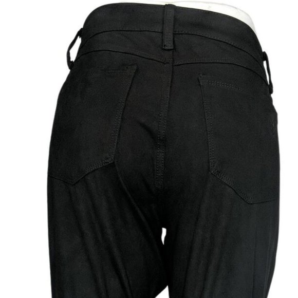 NWT LAURIE FELT STRETCH FAUX SUEDE TRIANGLE HEM BABY BELL PANTS BLACK 2 - Picture 3 of 7